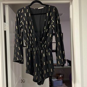 Black and Gold Romper